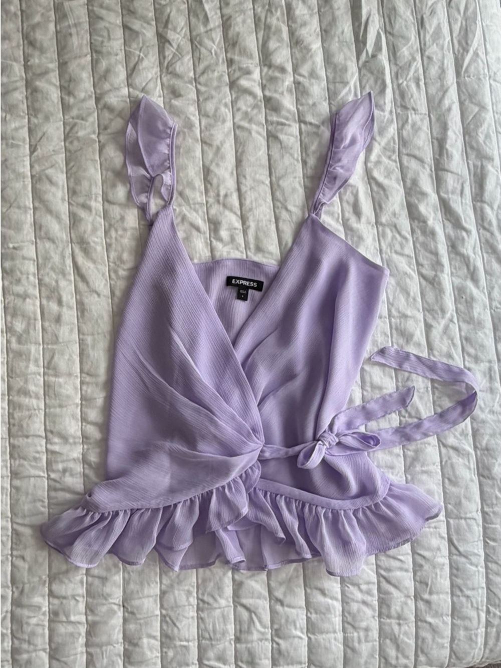 LOFT Lilac Ruffle Wrap Camisole
